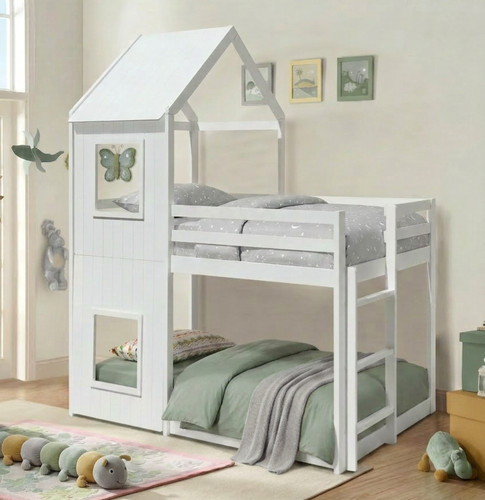 3ft house bunk bed grey - bed,