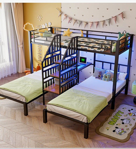 Triple sleeper metal bunk - metal, bed
