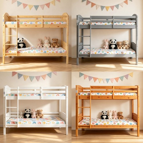 Wooden bunk bed kids - bunk,