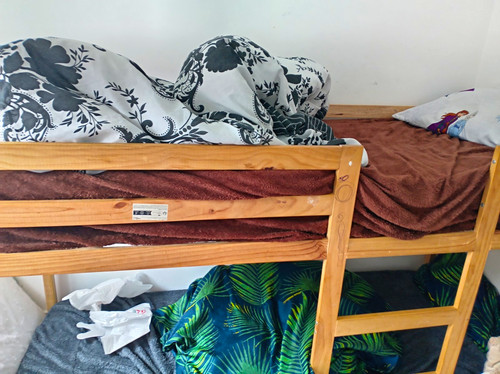 Single wooden bunk - wooden, bed