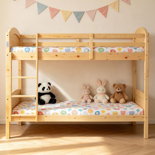 Wooden bunk bed - bed, childrens