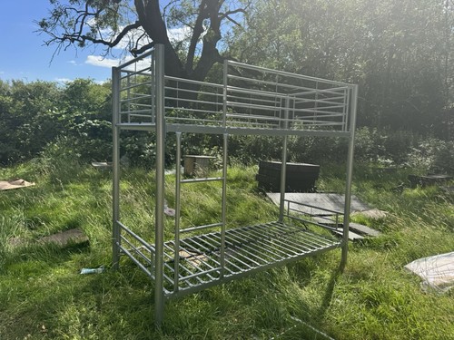 Shorty bunk bed silver metal - silver,