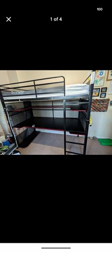 Rocker black metal bunk - x, bed