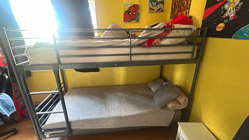 Grey metal single bunk - single,