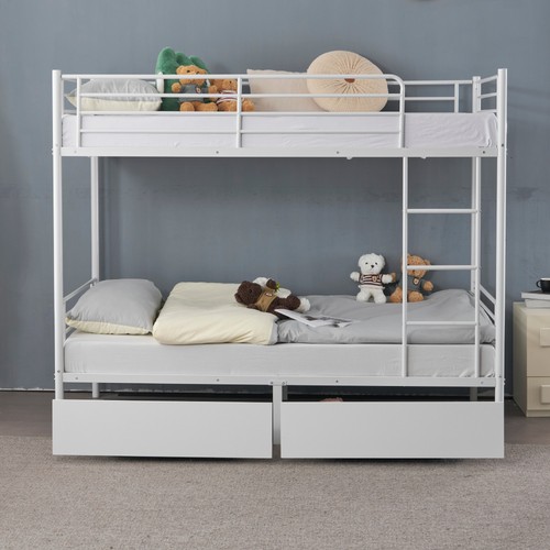 White 3ft metal bunk - metal, bed