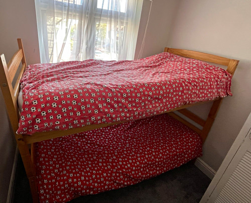 Wooden bunk beds with