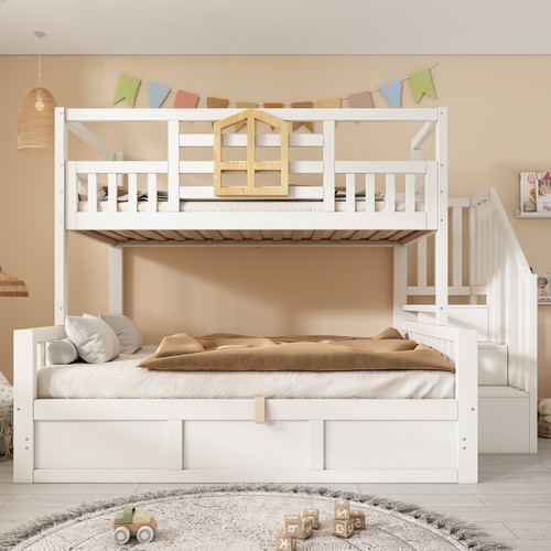 Wooden double kids - kids, bed