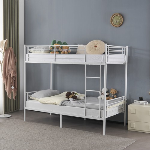 White heavy duty metal bunk - white,