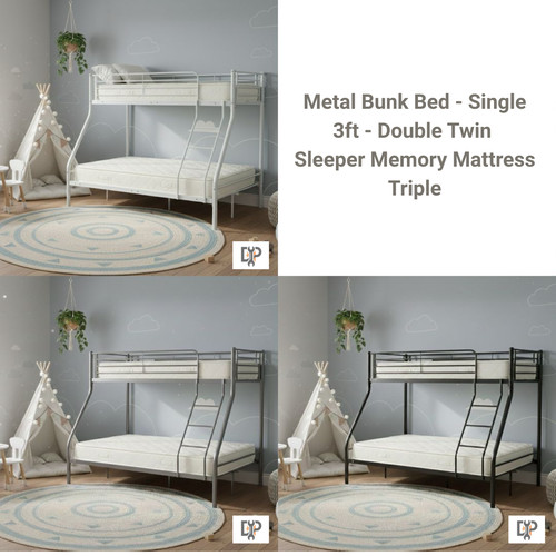Metal triple bunk bed single - triple,